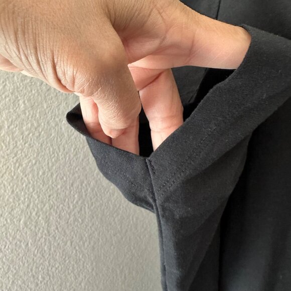 COS Twist Front Pull On Short Dress Batwing Short Sleeve Solid Black Minimalist - Picture 8 of 11